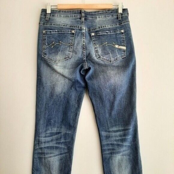 PARASUCO Distressed Skinny Fit Blue Jeans Sz 28 - Picture 6 of 9